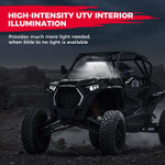 Kemimoto 15" Utv Rear View Center Mirror W/ Interior Light For 1.65"-2" Roll Cage