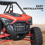 Kemimoto 2020-2023 Polaris Rzr Front Mesh Grill W/ Led Light Bar