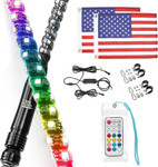 Kemimoto 3ft Spiral Whip Light W/ Rf Remote Control (2 Pcs.)