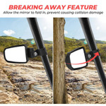 Kemimoto Adjustable Side View Convex Mirror For 1.75" Roll Cage