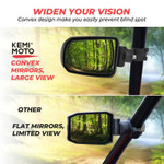 Kemimoto Adjustable Side View Convex Mirror For 1.75" Roll Cage