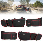 Kemimoto Can-am Maverick X3 Max Red Front & Rear Door Bags W/ Removable Knee Pads