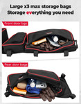 Kemimoto Can-am Maverick X3 Max Red Front & Rear Door Bags W/ Removable Knee Pads