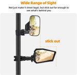 Kemimoto Polaris Ranger Side View Mirrors For 1.75-2" Roll Bar