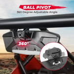 Kemimoto Polaris Rzr Aluminum Rear View Mirror W/ Light