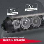 Kemimoto Utv 6 Speaker Bluetooth Sound Bar For 1.56"-2.25" Roll Bar