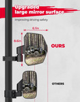 Kemimoto Utv Large View Side Mirrors For 1.65-2" Roll Bar