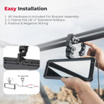 Kemimoto Utv Rear View Center Mirror For 1.6"-2" Round Tube Roll Cages