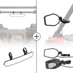 Kemimoto Utv Rear View Mirror For 1.65"-2" Round Tube & Led Side Mirrors For 1.6"-2" Round Tube