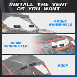 Kemimoto Utv Windshield Vent Kit For Polycarbonate Windshield