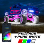 XK Glow XKMAX App-controlled RGBW LED Rock Light Kit With Color Chasing