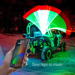 XK Glow XKCHROME Side By Side UTV LED Whip Kits (w/ Smartphone App)