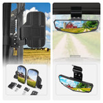 Kemimoto Polaris Ranger / Defender Adjustable Side Mirrors And Rear View Mirror
