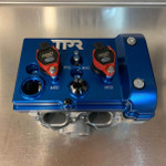 TPR Industry Polaris RZR Billet Valve Cover W/Oilers - Blue