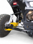 Elektric Offroad anodized black high clearance adjustable radius rods installed on Can-Am Maverick R