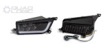 Polaris RZR XP 1000 LED Blackout Headlight Pair with LED Halo Strip - Quad Logic