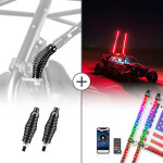 Kemimoto 2 Pcs UTV Spiral Whip Lights with Spring Bases