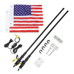 Kemimoto 3FT Black Limited Led Whip Light with RF Remote Control 2Pcs