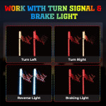 Kemimoto 1Ft/ 2Ft 2 PCS Spiral Whip Light Bluetooth Control