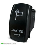 M Whips Dual Blue LED 5 Pin On/Off Rocker Switch - Lighted Whip
