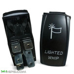 M Whips Dual Blue LED 5 Pin On/Off Rocker Switch - Lighted Whip