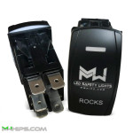 M Whips Dual Blue LED 5 Pin On/Off Rocker Switch - Rocks