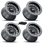 MetalFX Delta UTV Beadlock Wheel Kit - Satin Black Contrast Cut