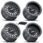 MetalFX Delta R UTV Beadlock Wheel Kit (5 Lug) - Satin Black