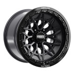 MetalFX Alpha R Beadlock - Satin Black w/ Gloss Black Ring