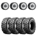 Raceline A12 Hyper Silver Squad Beadlock & Maxxis Carnivore Radial Wheel & Tire Kit