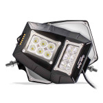 Sector Seven Sawtooth Black LED Light Mirror w/ 1 3/4"-2" Infinity Mounts