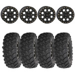 System 3 Matte Black SB-7 Beadlock Wheels & System 3 Offroad XTR370 Wheel & Tire Kit