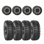 System 3 Matte Black SB-6 Beadlocks & System 3 Extreme Trail Radial XT400 Wheel & Tire Kit