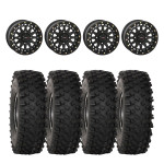 System 3 Matte Black SB-6 Beadlocks & System 3 ATX470 All Terrain Xtreme Wheel & Tire Kit