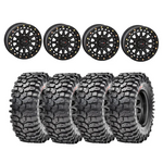 System 3 Matte Black SB-6 Beadlock & Maxxis Radial Roxxzilla Wheel & Tire Kit