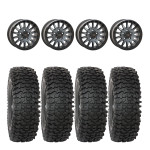 System 3 Matte Brushed Grey SB-8 Beadlock 5-Lug & System 3 RC500 10 Ply Rock Crawler Wheel & Tire Kit