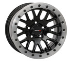 System 3 Gloss Black with Matte Brushed Ring SB-9 Beadlock & Maxxis Radial Carnivore Wheel & Tire Kit