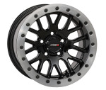 System 3 Gloss Black w/Matte Brushed Ring SB-9 Beadlock & System 3 Radial XCR350 UTV Wheel & Tire Kit