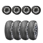 System 3 Matte Black with Gloss Black Ring SB-9 Beadlock & Maxxis Liberty Performance Off Road Wheel & Tire Kit