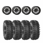 System 3 Matte Black w/Gloss Black Ring SB-9 Beadlock & System 3 Extreme Trail Radial XT400 Wheel & Tire Kit