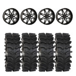 System 3 Gloss Black ST-7 & System 3 XT400W Xtreme Mud Wheel & Tire Kit
