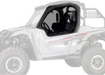 SuperATV hard cab upper doors installed on Yamaha Wolverine RMAX 2 1000 with polycarbonate panels and adjustable BreezeRite vents