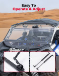 Kemimoto Can-Am Maverick X3 Clear 3-in-1 Front Flip Windshield  Hard-Coated 1/4" Polycarbonate, Scratch Resistant
