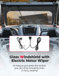 Kemimoto Polaris RZR Pro XP / Turbo R Glass Windshield w/ Electric Wipers