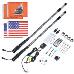Kemimoto UTV 3FT LED Whip Lights 2PCS with Strobe & SOS Modes, Bluetooth App Control