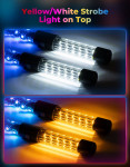 Kemimoto UTV 3FT LED Whip Lights 2PCS with Strobe & SOS Modes, Bluetooth App Control