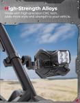 Kemimoto UTV CNC UTV Mirror X w/Integrated light mount for 1.65-2 Inch Roll Bar (1 Pair)