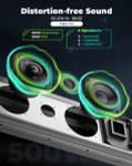 Kemimoto UTV Midnight S80 Gen1.5 32" Aluminum 6-Speaker RGB Soundbar Silver