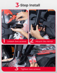 Kemimoto UTV Side Mirrors for 1.65 inch - 2 inch Round Cage