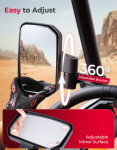 Kemimoto UTV Side Mirrors for 1.65 inch - 2 inch Round Cage